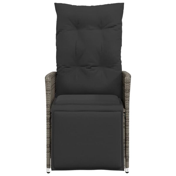 vidaXL Sedie da Giardino Reclinabili 2 pz e Cuscini Grigio Polyrattan