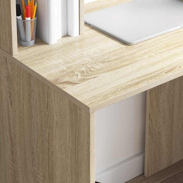 vidaXL Scrivania Rovere Sonoma 91 x 50 x 149 cm Legno multistrato