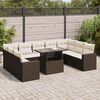 vidaXL Set Divani da Giardino 10pz con Cuscini in Polyrattan Marrone
