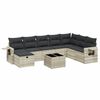 vidaXL Set Divano da Giardino 9pz con Cuscini Grigio Chiaro Polyrattan