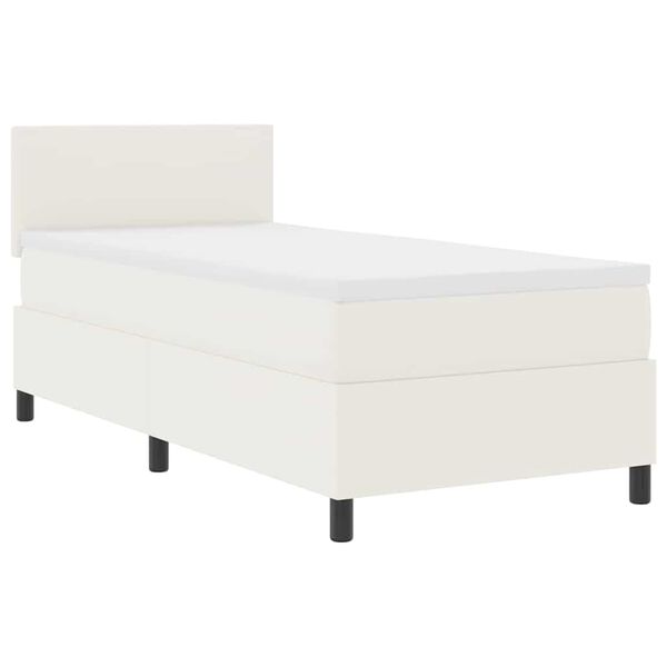 vidaXL Letto a molle Crema e Bianco 193 x 90 x 88 cm