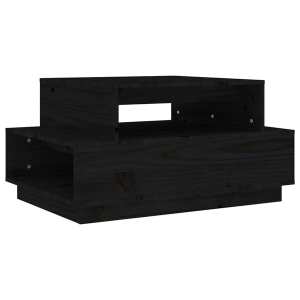 vidaXL Tavolino da Salotto Nero 80x55x40,5 cm Legno Massello di Pino