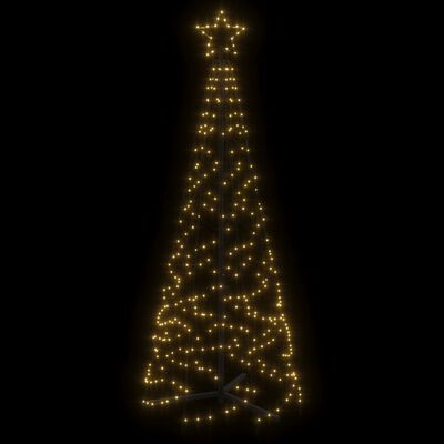 vidaXL Albero di Natale a Cono Bianco Caldo 200 LED 70x180 cm