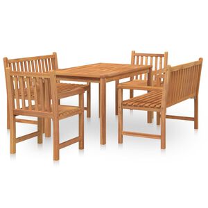vidaXL Set da Pranzo per Giardino 5 pz in Legno Massello di Teak