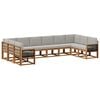 vidaXL Set di divani da esterno 10 pz Naturale e Grigio Chiaro