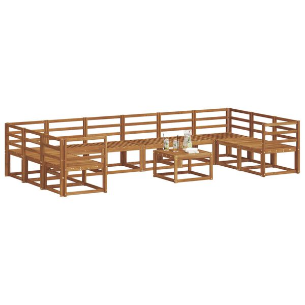 vidaXL Set di divani da esterno 11 pcs Naturale