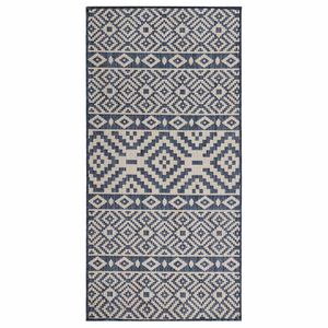 vidaXL Tappeto da Esterni a Tessitura Piatta 80x150 cm Strisce Blu