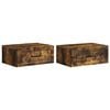 vidaXL Mobiletto da notte a muro 2 pz Rovere Fumo 49 x 34,5 x 20 cm