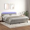 vidaXL Letto a Molle con Materasso e LED Grigio Chiaro 180x200 cm Velluto