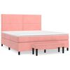 vidaXL Giroletto a Molle con Materasso Rosa 180x200 cm in Velluto
