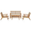 vidaXL Sedie da Giardino con Tavolo 4 pcs Beige 90 x 45 x 40 cm