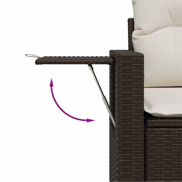 vidaXL Set Divano da Giardino 4 pz con Cuscini Marrone in Polyrattan