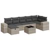 vidaXL Set Divano da Giardino 8pz con Cuscini Grigio Chiaro Polyrattan