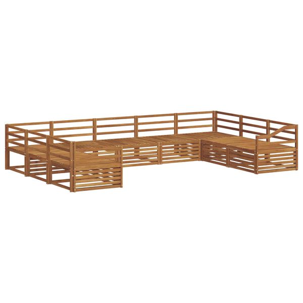 vidaXL Set divani 9 pcs Naturale Legno di Acacia Massello