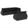 vidaXL Set Divani da Giardino con Cuscini 7pz Nero Polyrattan