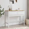 vidaXL Tavolo Consolle FLORO Bianco 89,5x36,5x73cm Legno Massello Pino