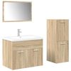 vidaXL Set Mobili da Bagno 4 pz Rovere Sonoma in Legno Multistrato