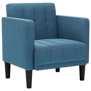 vidaXL Divano Sedia con Braccioli Blu 53 cm in Velluto