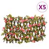 vidaXL Traliccio Edera Artificiale Espandibile 5pz Rosa Scuro 180x30cm