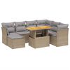 vidaXL Set Divano da Giardino 8 pz con Cuscini Beige in Polyrattan
