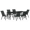 vidaXL Set da Pranzo per Giardino 7 pz Nero
