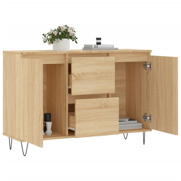 vidaXL Credenza Rovere Sonoma 101,5x35x70 cm in Legno Multistrato