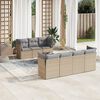 vidaXL Set Divano da Giardino 8 pz con Cuscini Beige in Polyrattan
