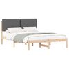 vidaXL Letto con Testiera Rivestita Grigio scuro 140 x 190 cm
