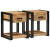 vidaXL Comodini 2 pz 40x40x50 cm in Legno Massello di Mango Grezzo