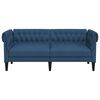 vidaXL Divano Chesterfield a 2 Posti Blu in Tessuto