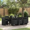 vidaXL Set da Pranzo per Giardino con cuscino 9 pcs Nero polyrattan