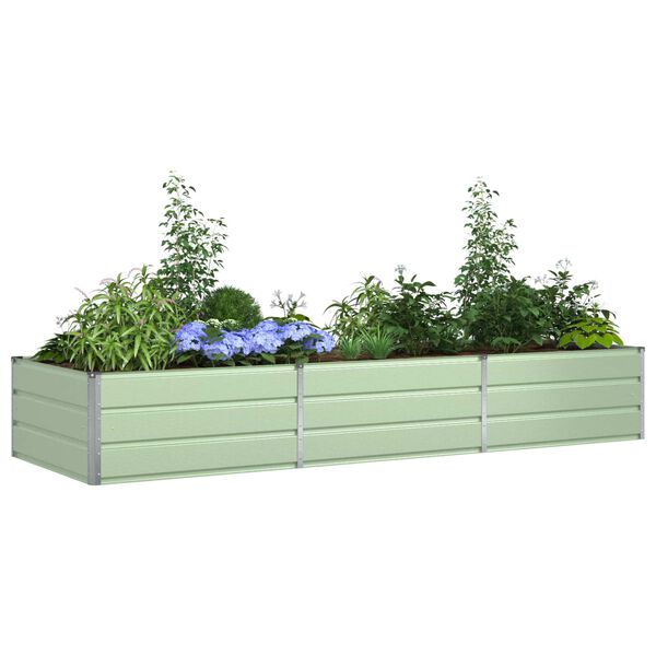 vidaXL Fioriera Verde Pastello 195 x 100 x 45 cm Acciaio zincato