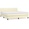 vidaXL Giroletto a Molle con Materasso Crema 160x200 cm in Similpelle