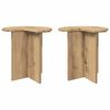 vidaXL Tavolo laterale 2 pz Rovere Artigianale &Oslash; 39 x 38 cm