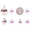 vidaXL Set di Palle di Natale con 150 LED 61 pcs Rosa Plastica