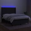 vidaXL Letto a Molle con Materasso e LED Nero 140x190 cm in Tessuto