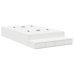 vidaXL Struttura letto con contenitore Bianco 120 cm Legno multistrato