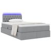 vidaXL Letto con contenitore e LED Grigio chiaro 120 x 190 cm Tessuto