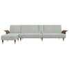 vidaXL Divano Letto a L Grigio Chiaro 279x140x70 cm in Velluto