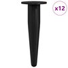 vidaXL Piedini per mobili 12 pz Nero &Oslash; 40 x 98 mm Ferro