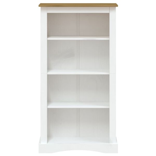 vidaXL Libreria a 4 Ripiani Pino Messicano Corona Bianco 80x29x150 cm