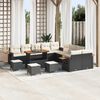 vidaXL Set Divano da Giardino con cuscino 14 pcs Nero Poly Rattan