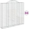 vidaXL Cesti Gabbioni ad Arco 4 pz 200x50x180/200 cm Ferro Zincato
