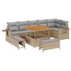 vidaXL Set Divano da Giardino 9 pcs Beige polyrattan