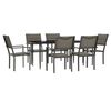 vidaXL Set da Pranzo da Giardino 7 pz Nero in Acciaio e Textilene