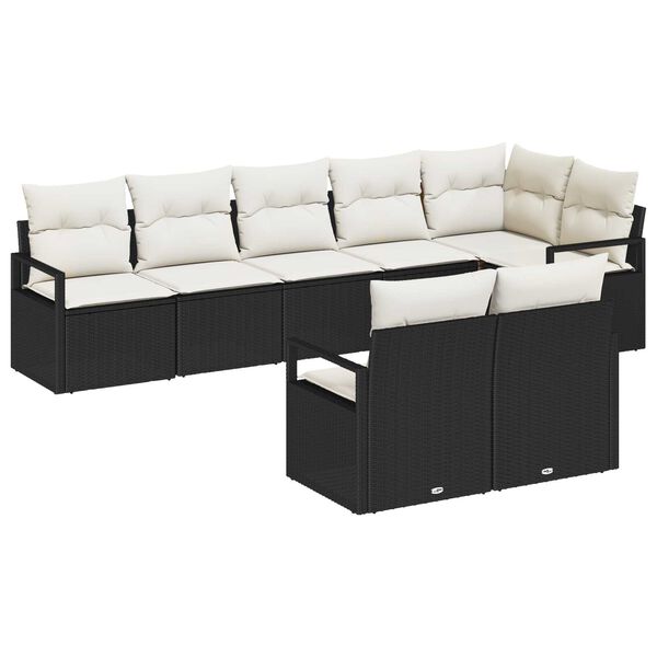 vidaXL Set di divani 8 pcs Nero polyrattan