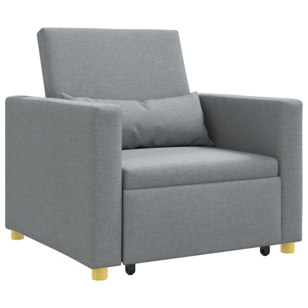 vidaXL Divano letto estraibile singolo Grigio chiaro 90 x 165 x 87 cm