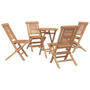 vidaXL Set da Giardino 5 pz Marrone Legno Teak Massello