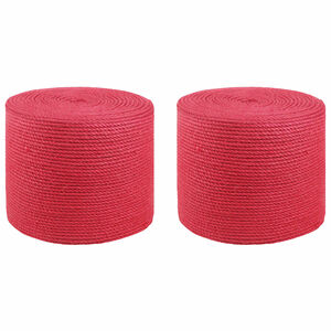 vidaXL 2 pz 2 mm Rosso 100% juta Tossa