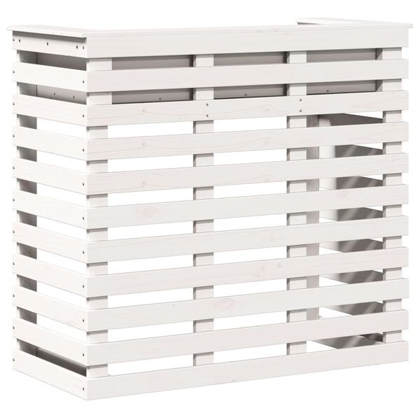 vidaXL Tavolo Bar da Esterno Bianco 113,5x50x103cm Legno Massello Pino